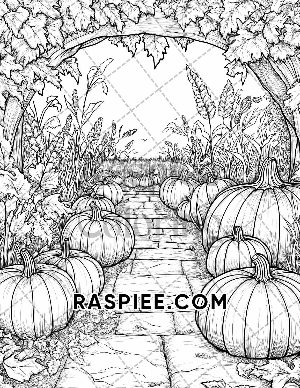 Autumn Charm Adult Coloring Pages Printable PDF Instant Download