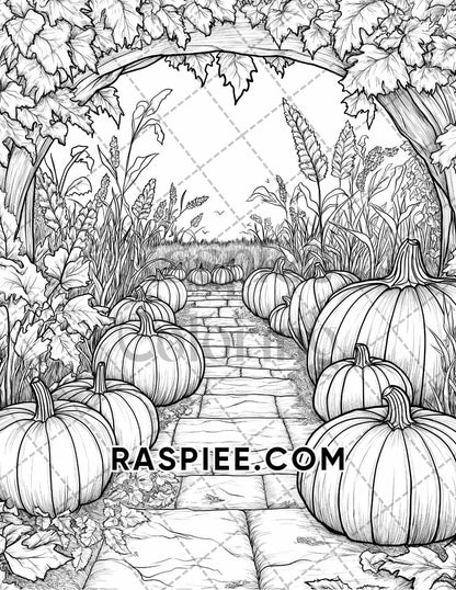 Autumn Charm Adult Coloring Pages Printable PDF Instant Download