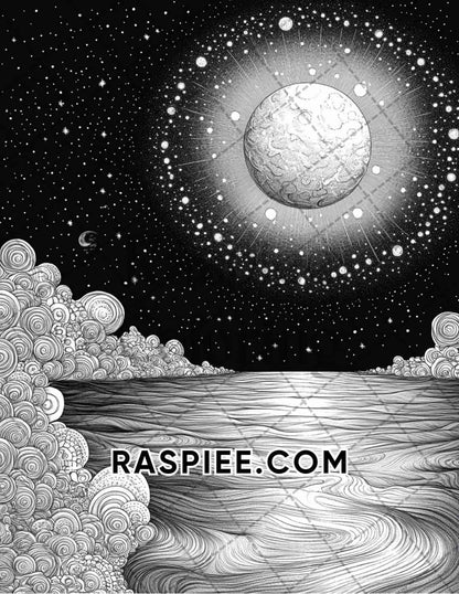 Surreal World Adult Coloring Pages Printable PDF Instant Download