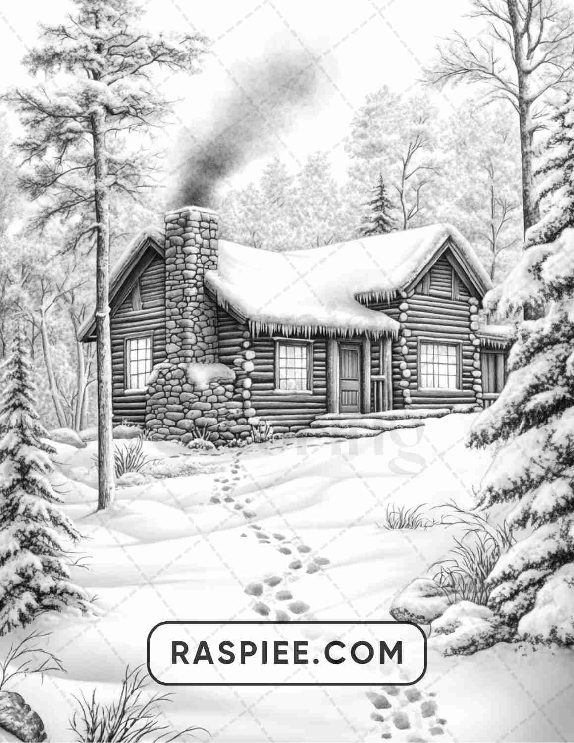 82 Winter Landscapes Adult Coloring Pages