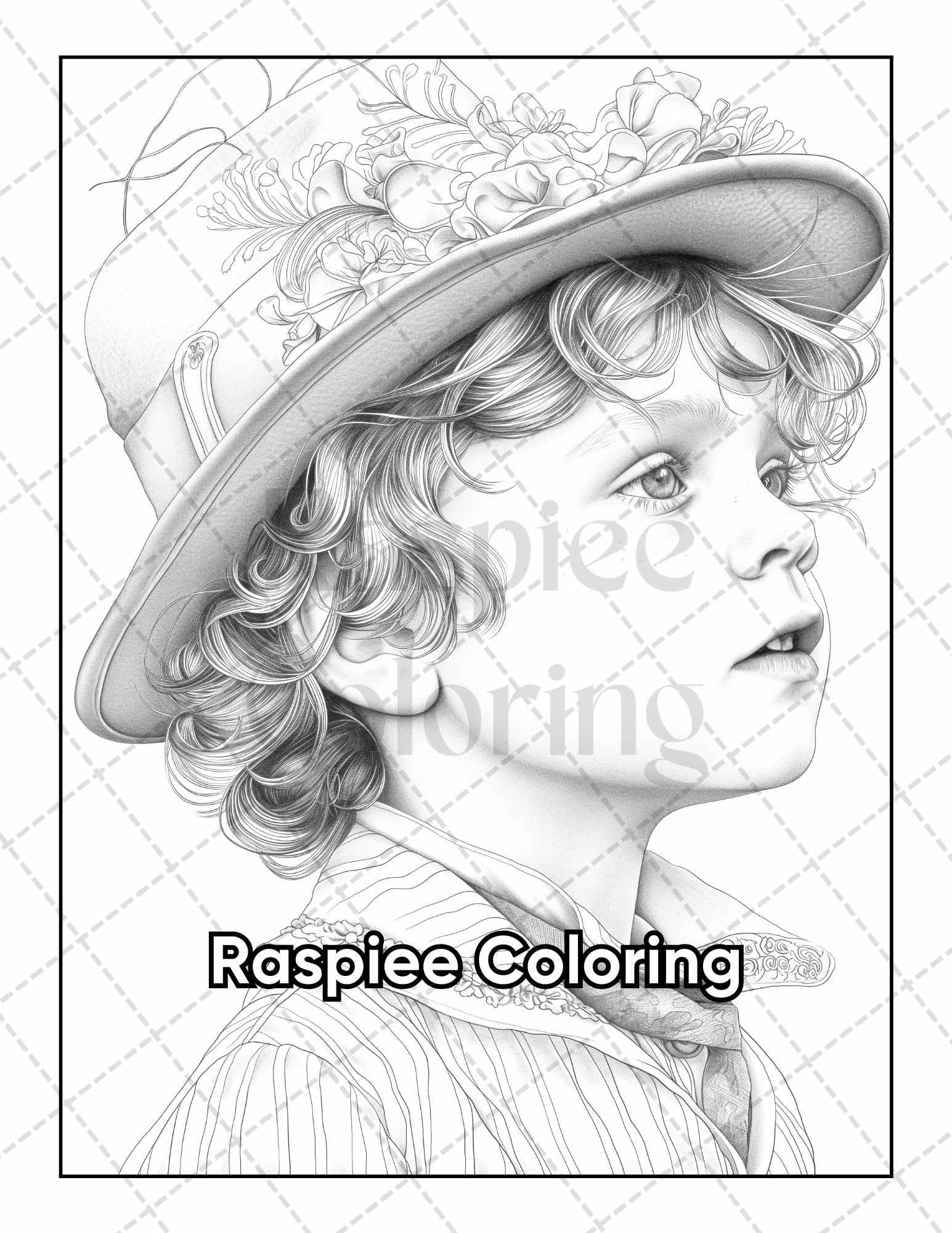 50 Victorian Portrait Adult Coloring Pages Printable PDF Instant Download
