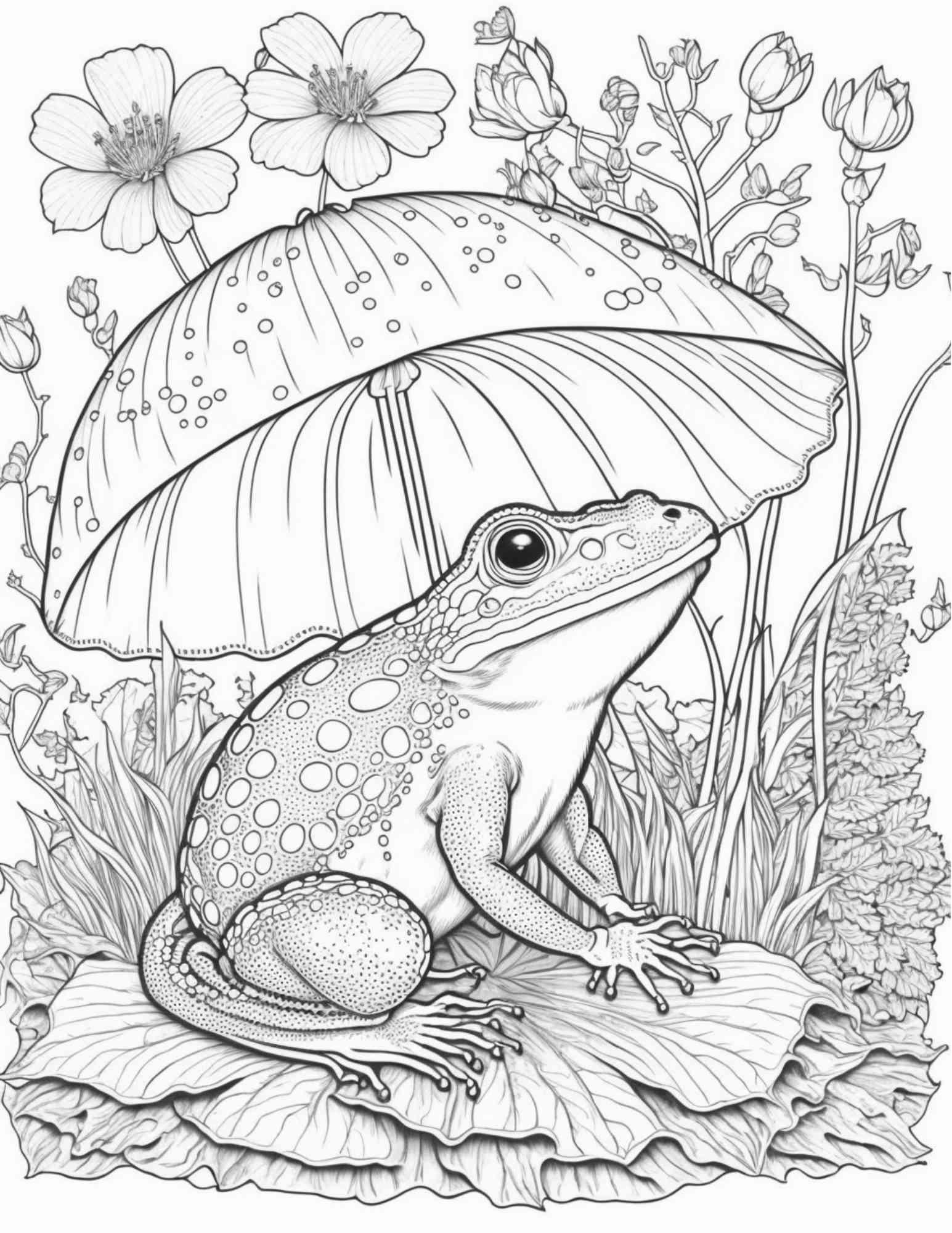 100 Mushroom Forest Coloring Pages Printable for Adults and Kids, Grayscale Coloring Book, Printable PDF File Instant Download