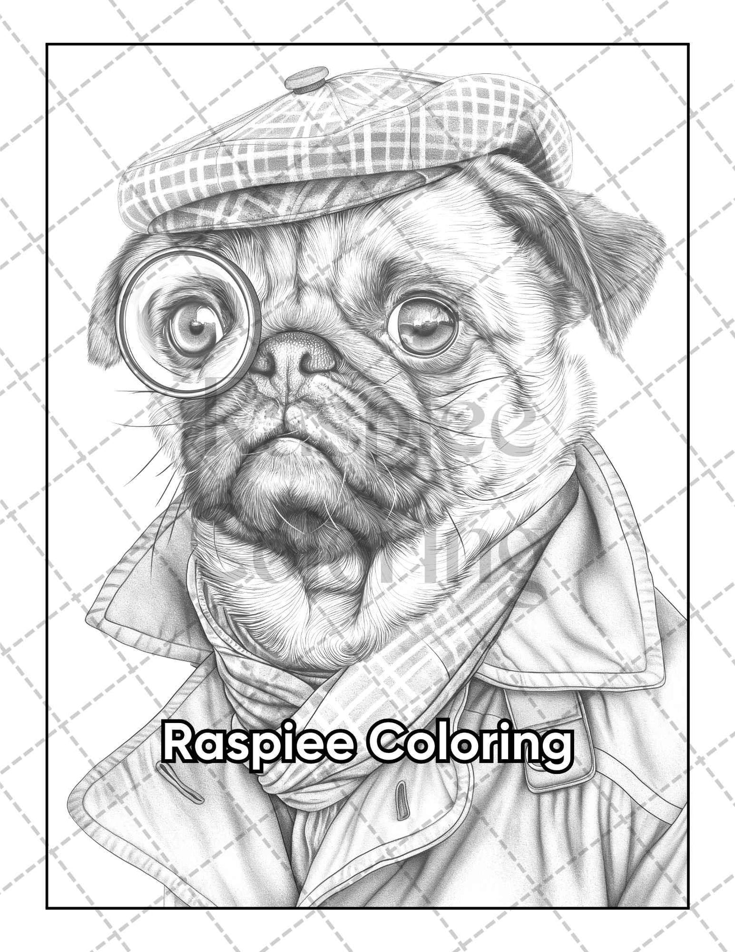 50 Dogs Dressed Up Adult Coloring Pages Printable PDF Instant Download