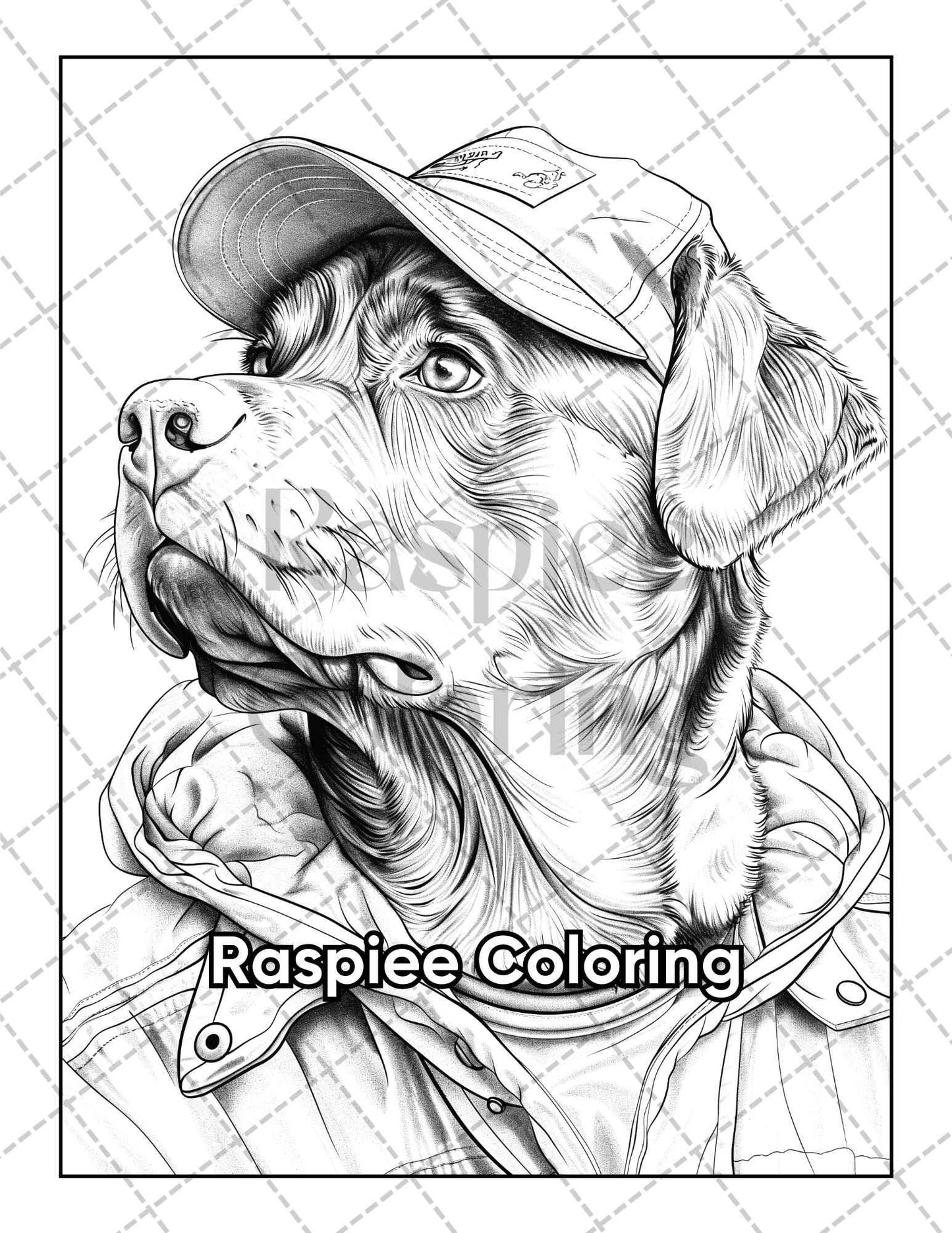 50 Dogs Dressed Up Adult Coloring Pages Printable PDF Instant Download