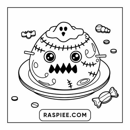 100 Bold Easy Spooky Food & Drinks Coloring Pages Printable PDF Instant Download