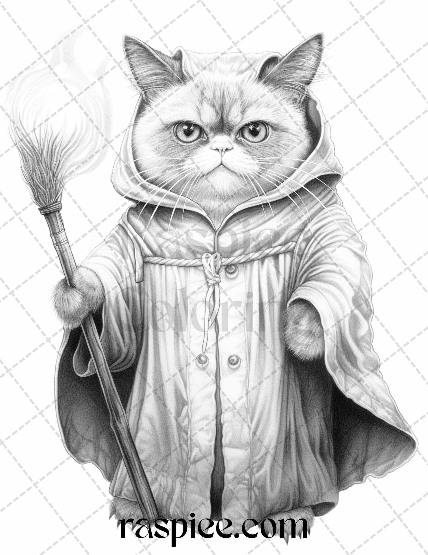 50 Grumpy Cat Grayscale Coloring Pages Printable for Adults, PDF File Instant Download