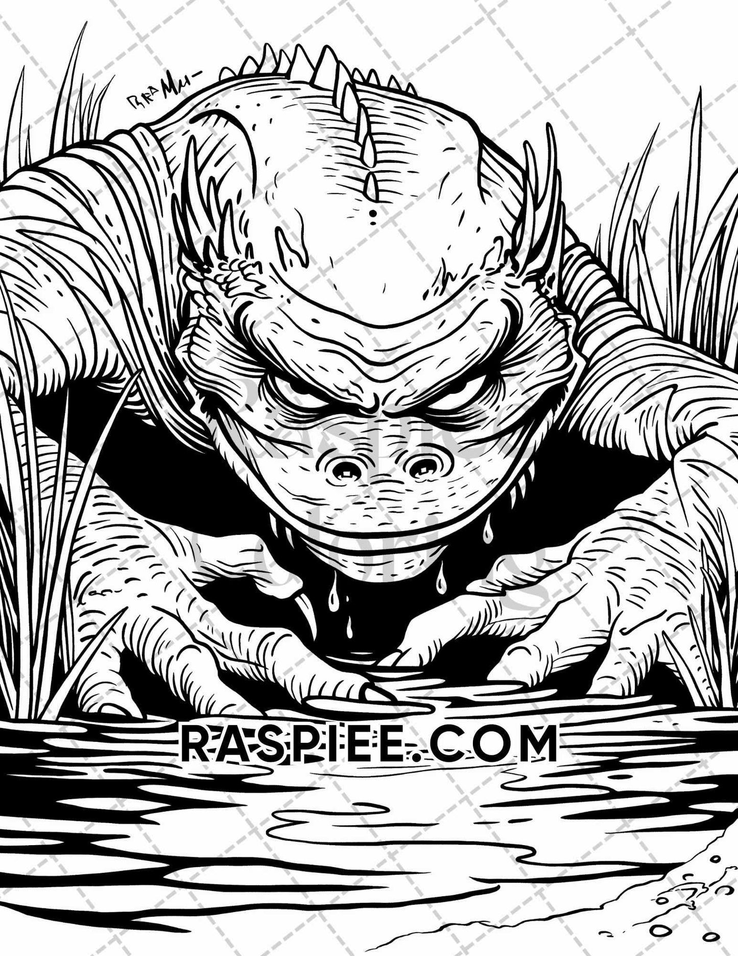 Freak Of Horror Halloween Adult Coloring Pages Printable PDF Instant Download