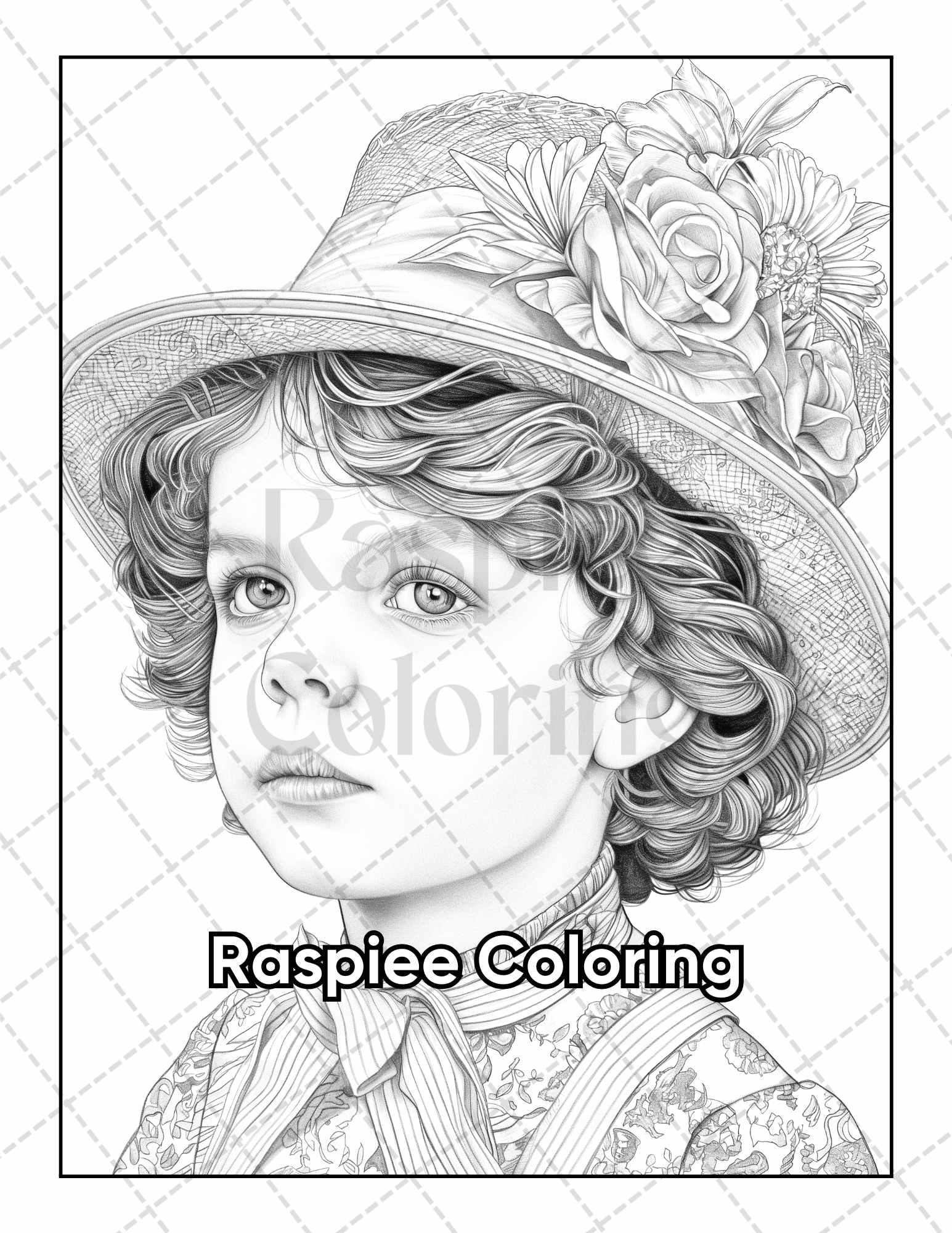 50 Victorian Portrait Adult Coloring Pages Printable PDF Instant Download