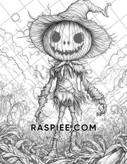 Halloween Surreal Adult Coloring Pages Printable PDF Instant Download