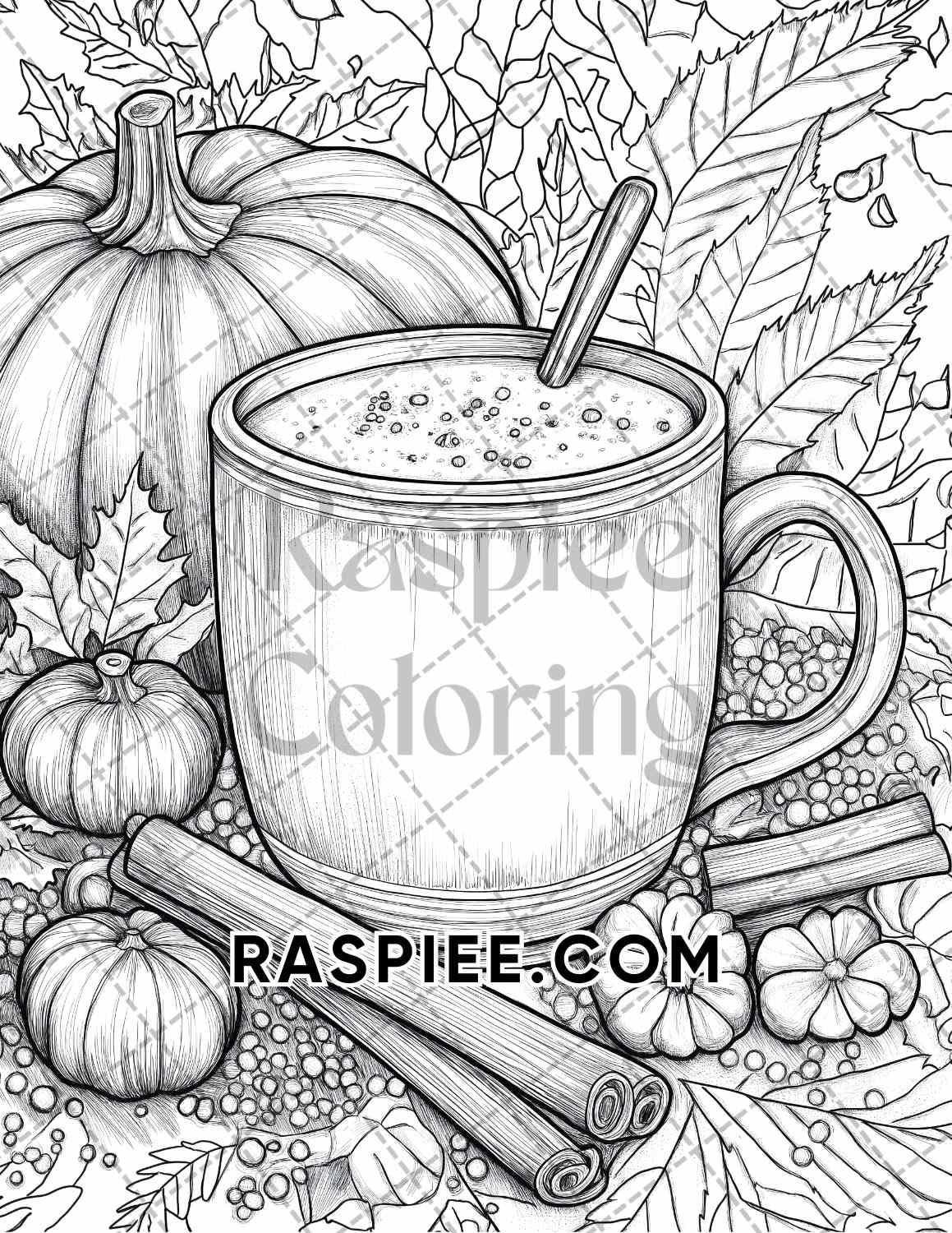 Autumn Charm Adult Coloring Pages Printable PDF Instant Download