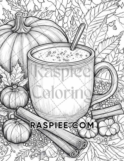 Autumn Charm Adult Coloring Pages Printable PDF Instant Download