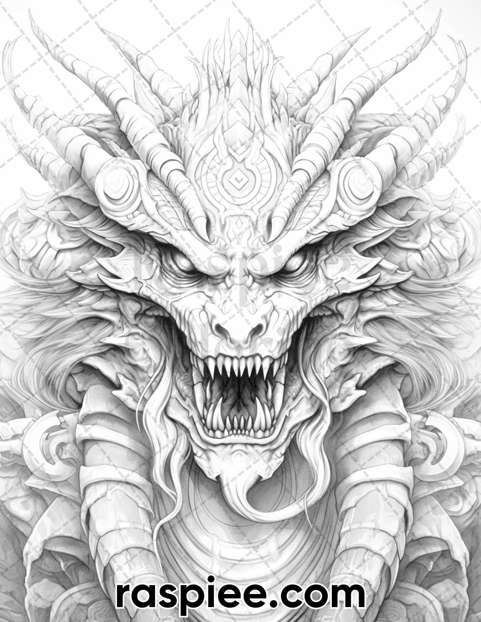 52 Mythology Gods Grayscale Coloring Pages for Adults, Printable PDF Instant Download