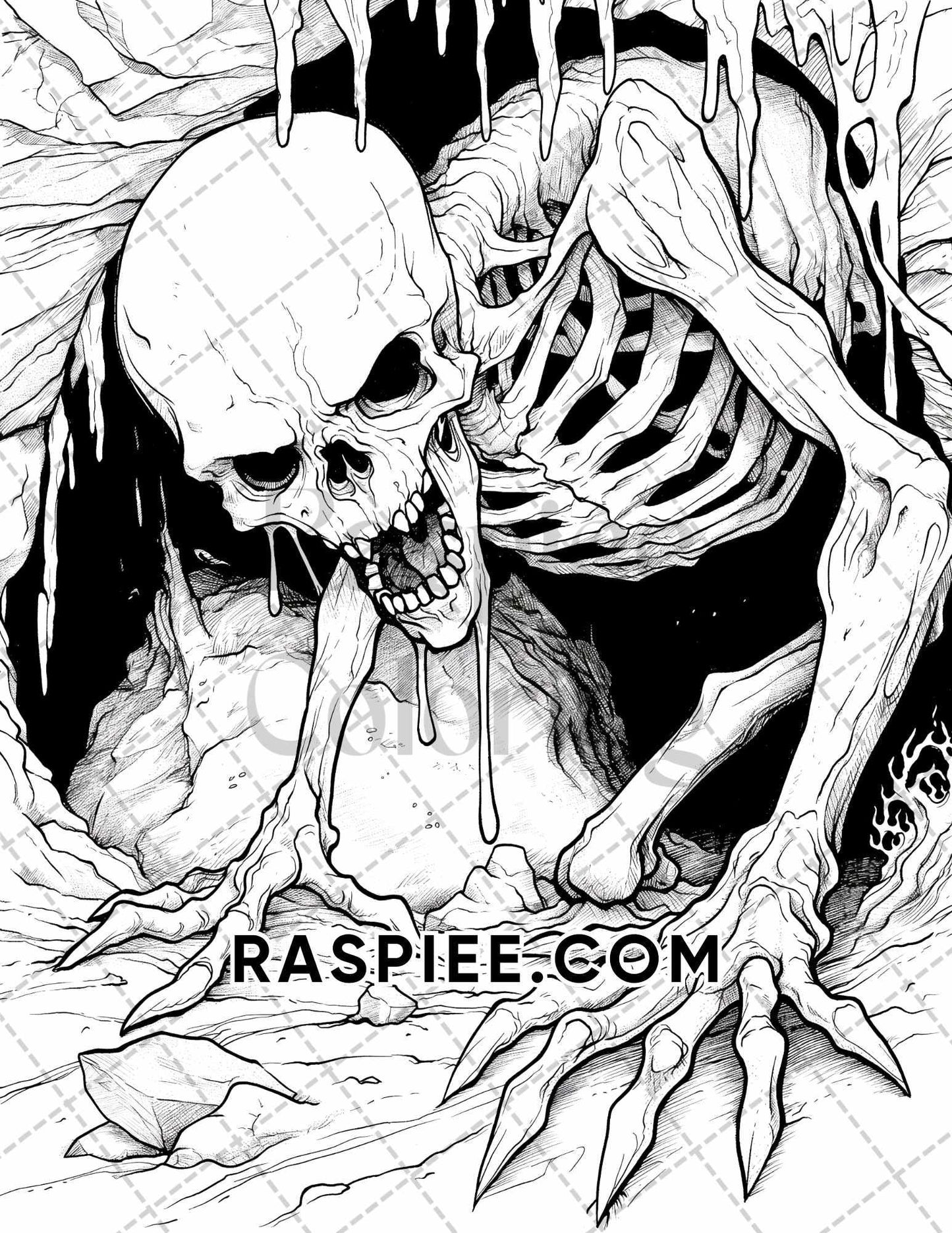 Freak Of Horror Halloween Adult Coloring Pages Printable PDF Instant Download