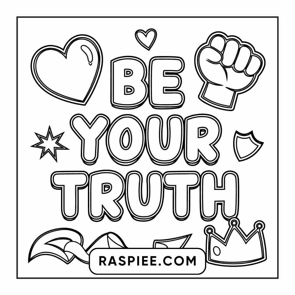 78 Bold and Easy Inspirational Words Coloring Pages Printable PDF Instant Download