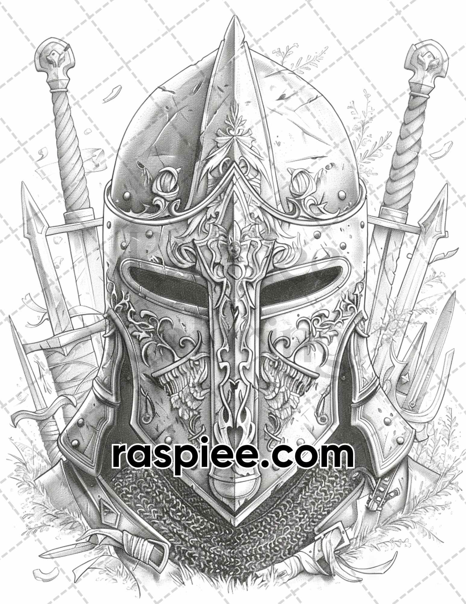 66 Intricate Gothic Tattoos Grayscale Adult Coloring Pages, Printable PDF Instant Download
