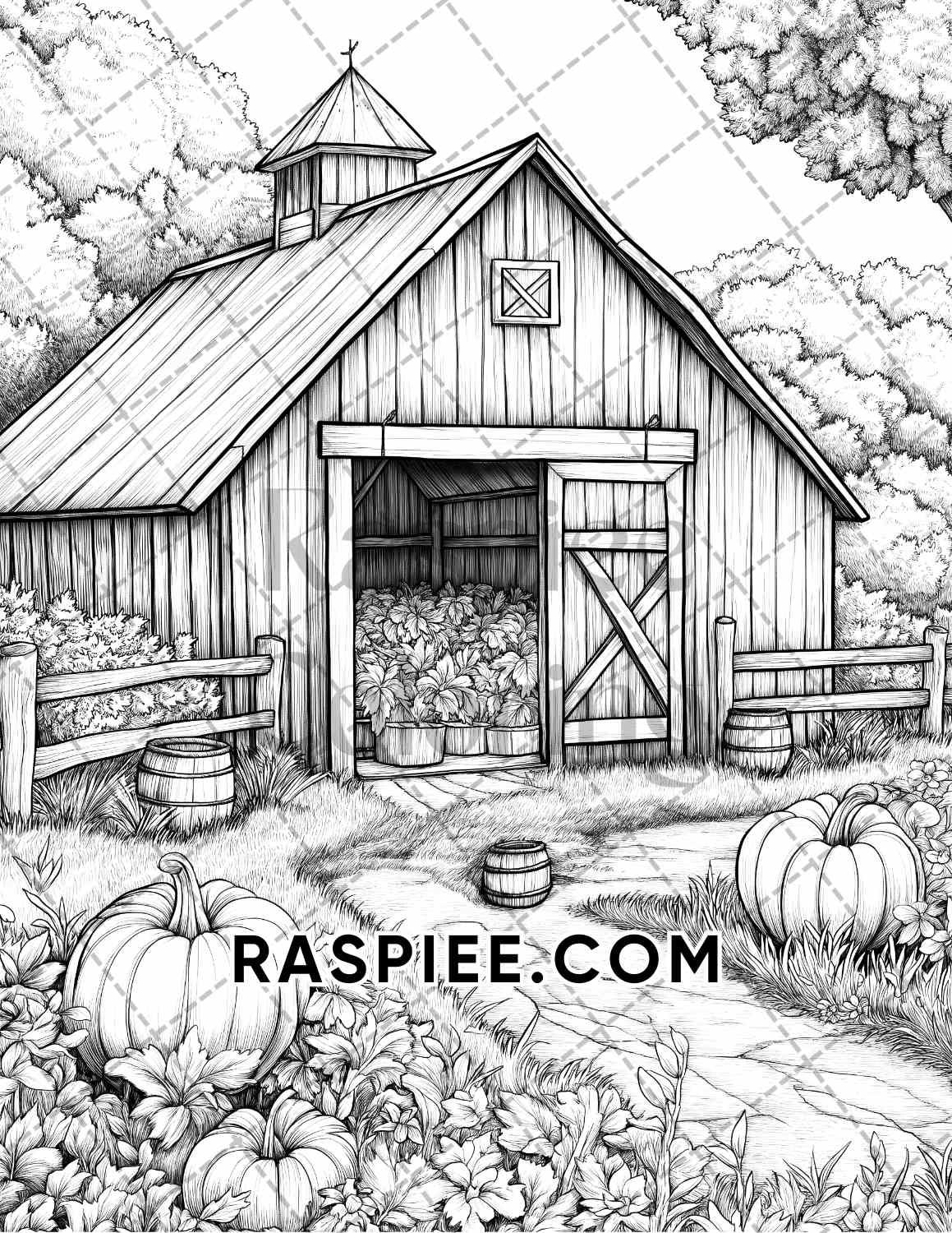 Autumn Charm Adult Coloring Pages Printable PDF Instant Download