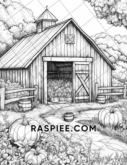 Autumn Charm Adult Coloring Pages Printable PDF Instant Download