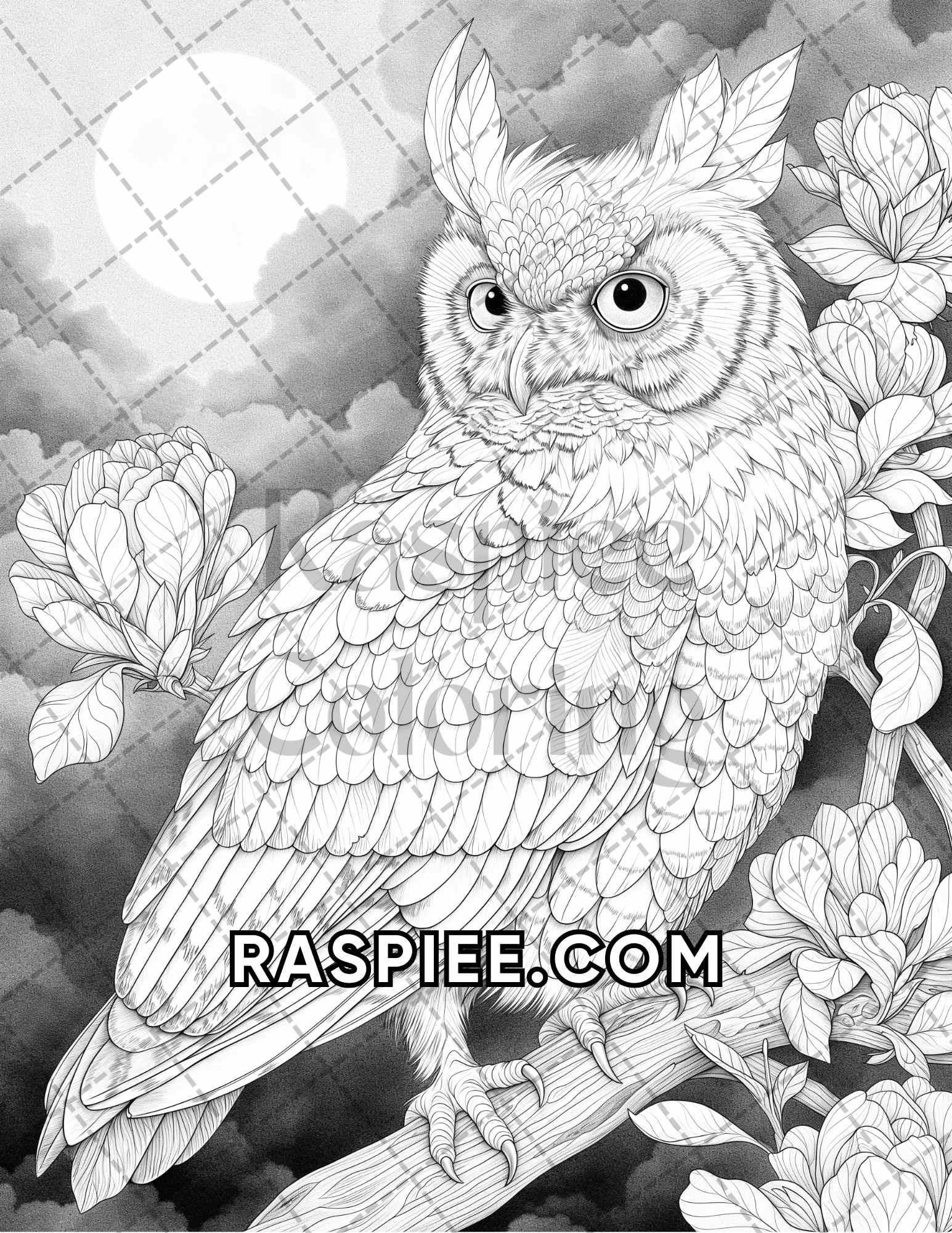 60 Relaxing Autumn Grayscale Adult Coloring Pages Printable PDF Instant Download