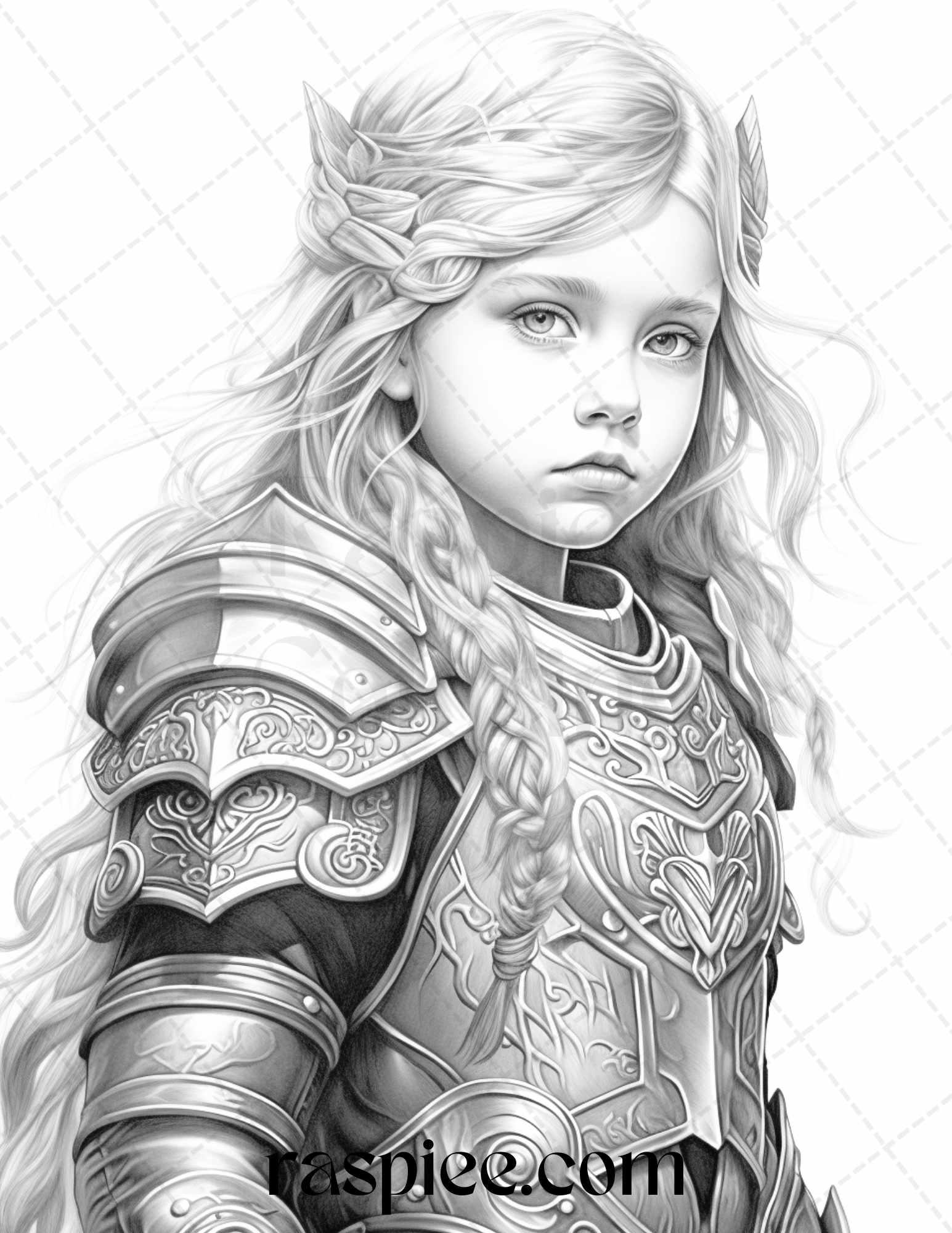 58 Little Viking Girls Boys Portrait Grayscale Coloring Pages Printable, PDF File Instant Download