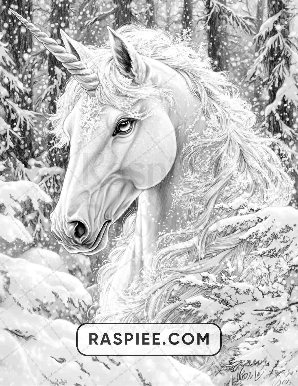 57 Winter Fairytale Portraits Adult Coloring Pages
