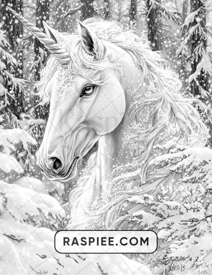 57 Winter Fairytale Portraits Adult Coloring Pages