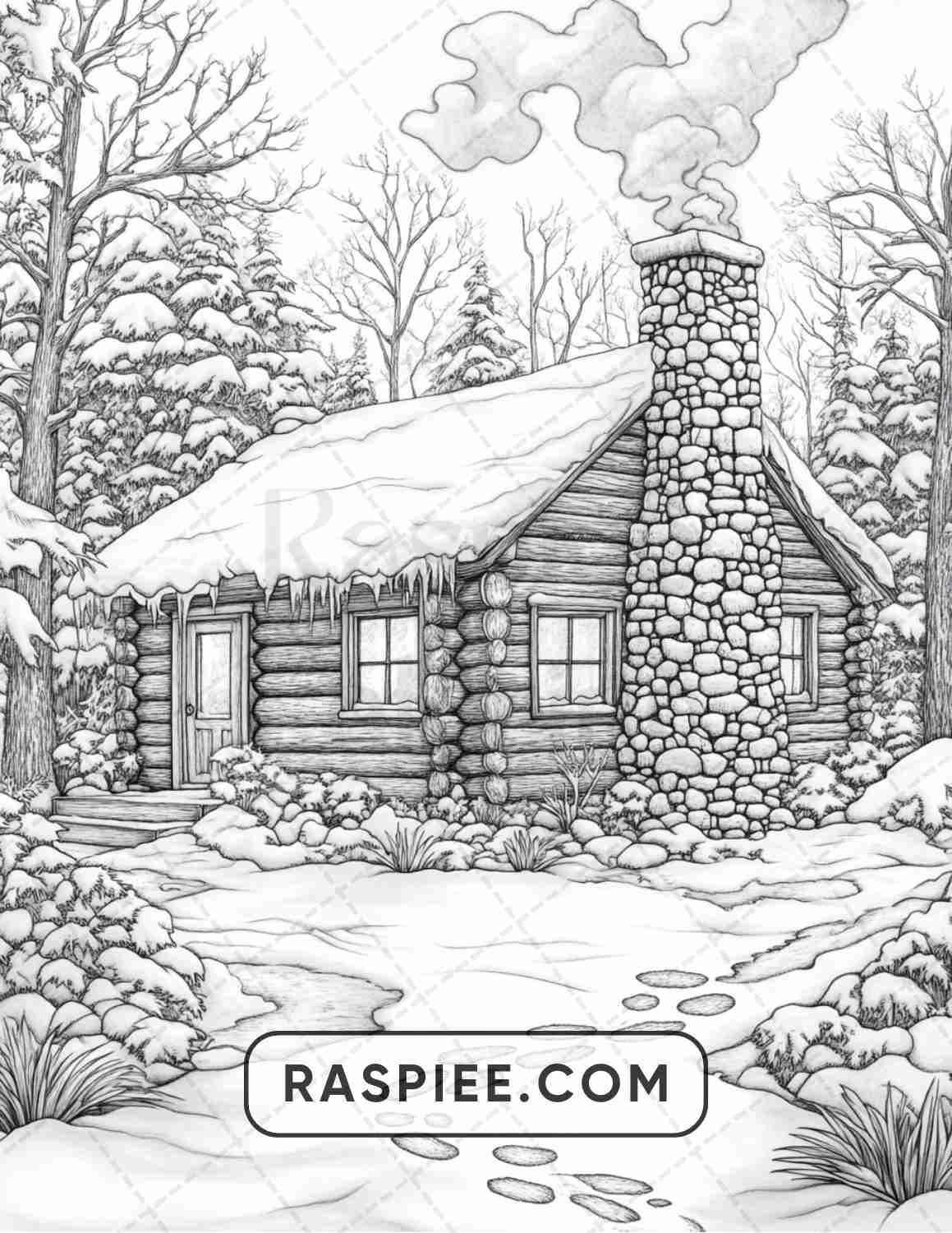82 Winter Landscapes Adult Coloring Pages