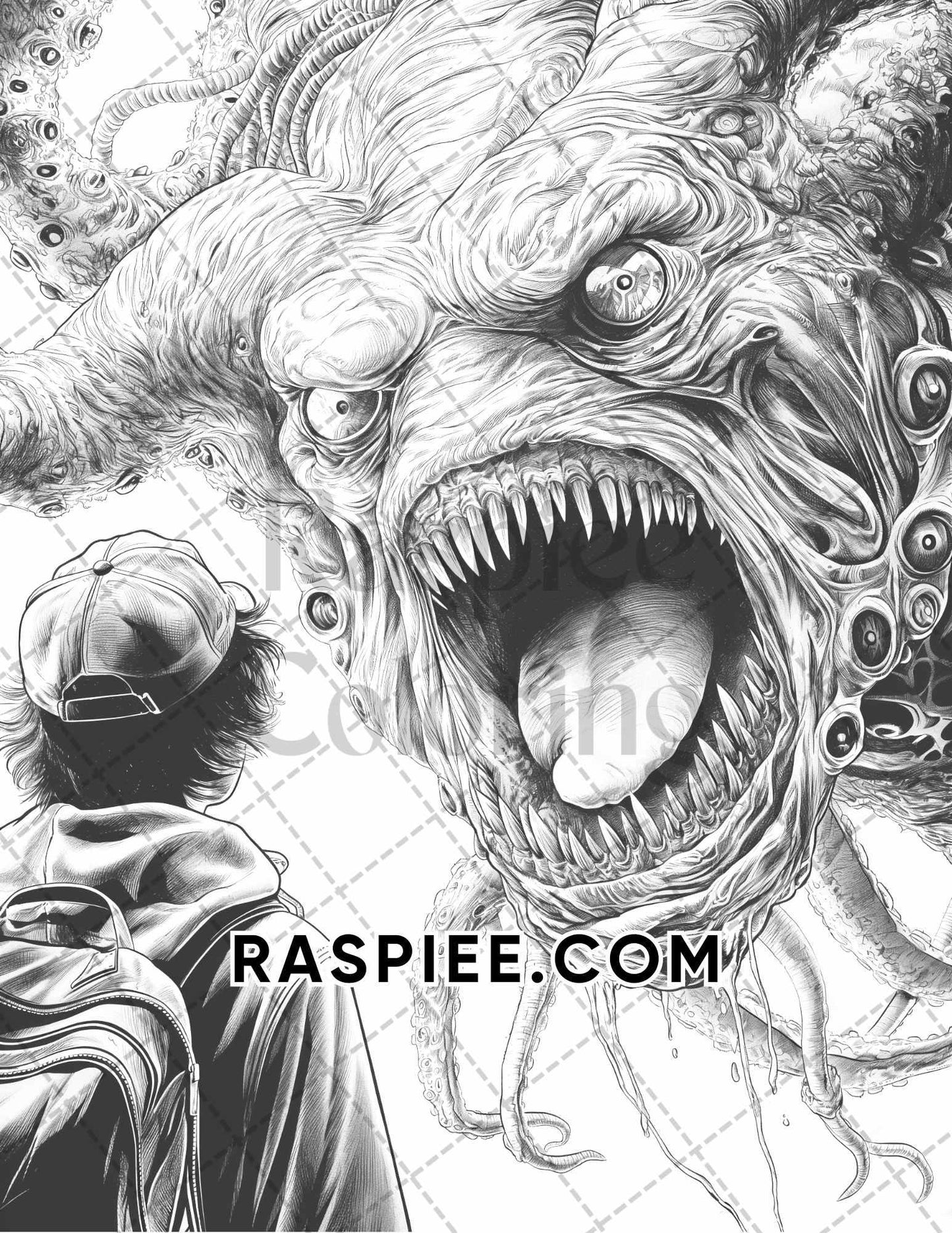 Freak Of Horror Halloween Adult Coloring Pages Printable PDF Instant Download