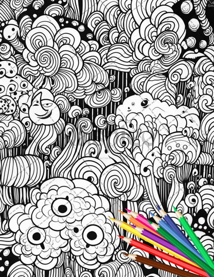 Psychedelic Trippy Coloring Book Printable for Adults, Grayscale Coloring Page, PDF File Instant Download
