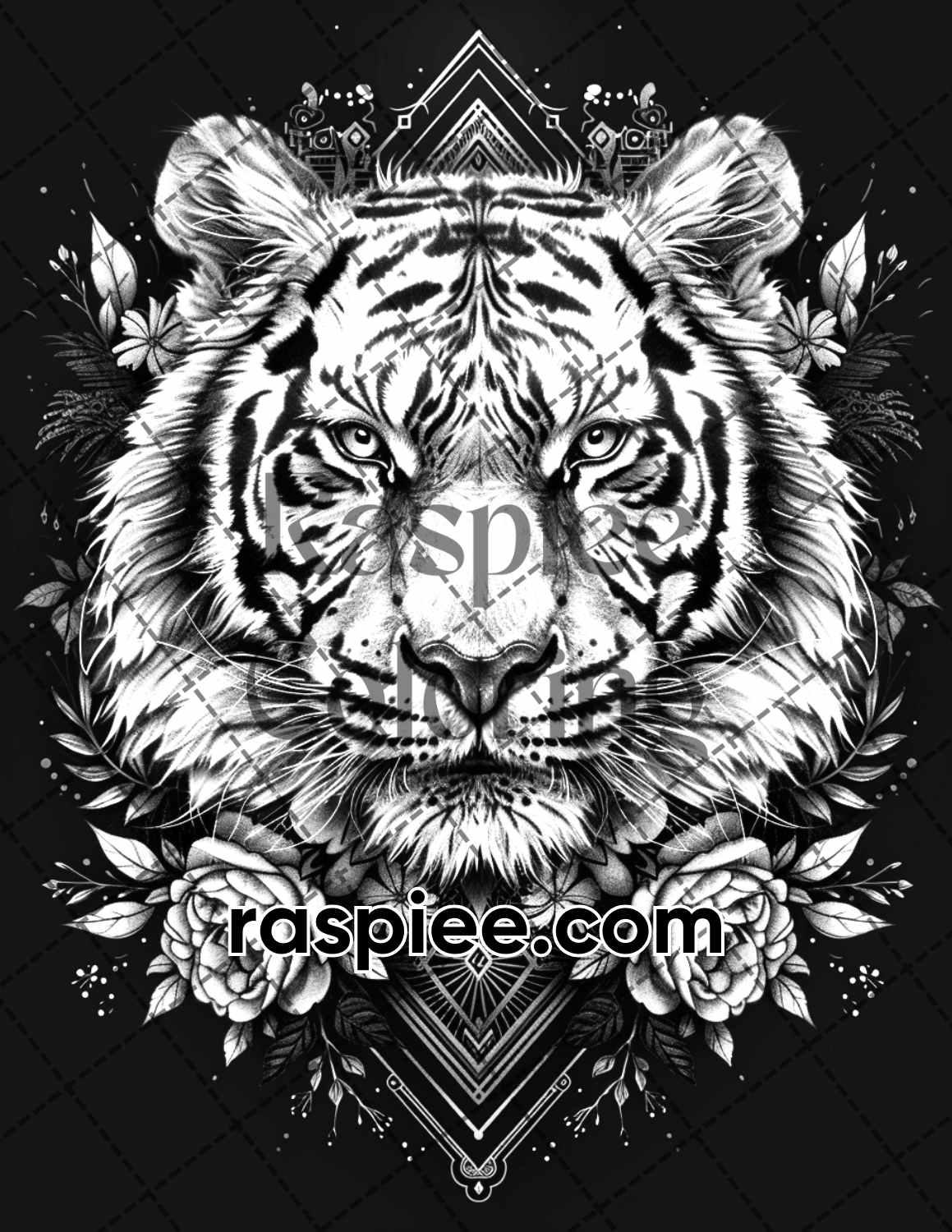 87 Spirit Animals Grayscale Adult Coloring Pages Printable PDF Instant Download