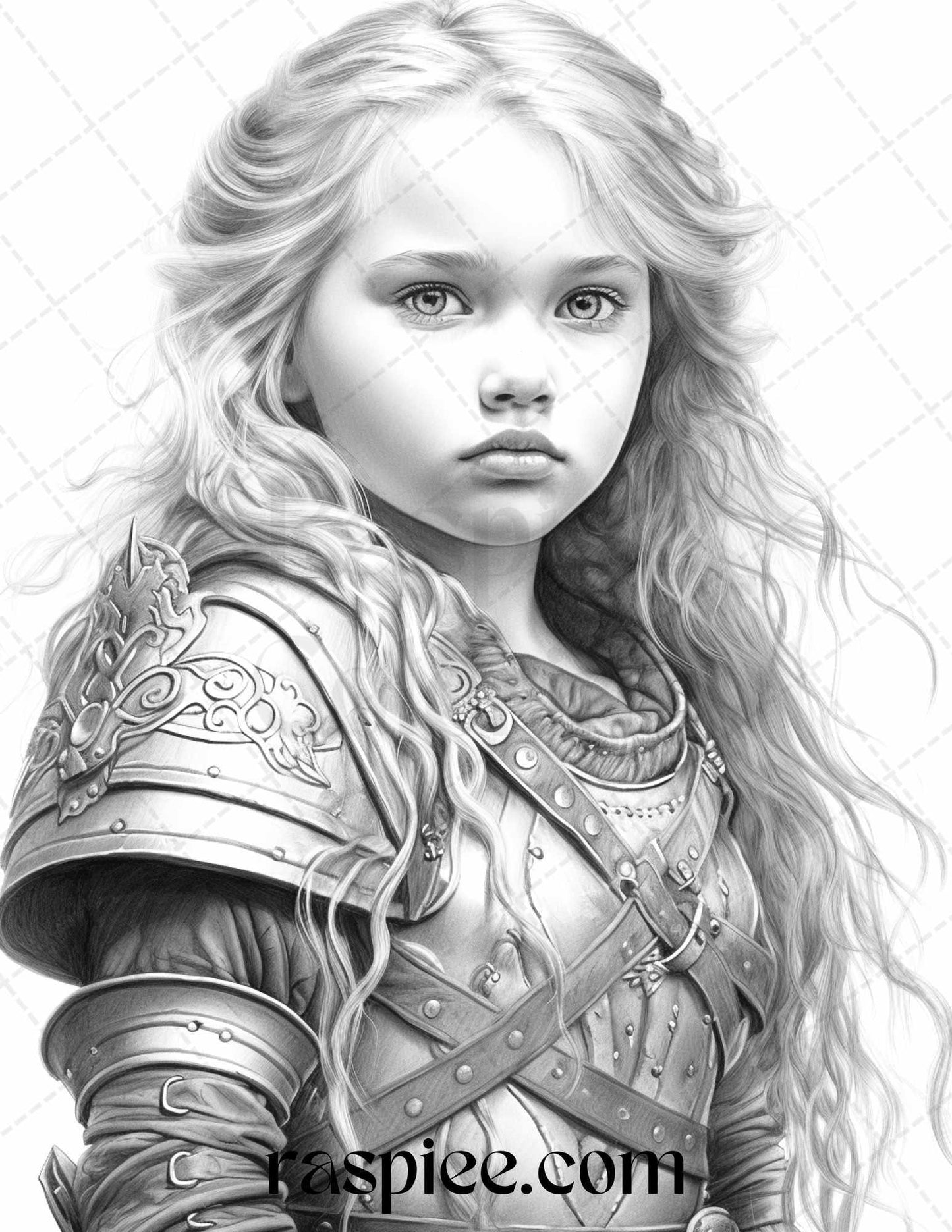 58 Little Viking Girls Boys Portrait Grayscale Coloring Pages Printable, PDF File Instant Download