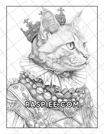 60 Cats Dressed Up Adult Coloring Pages Printable PDF Instant Download