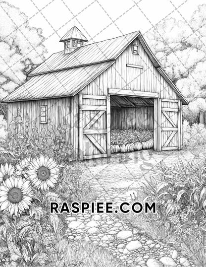 Autumn Charm Adult Coloring Pages Printable PDF Instant Download