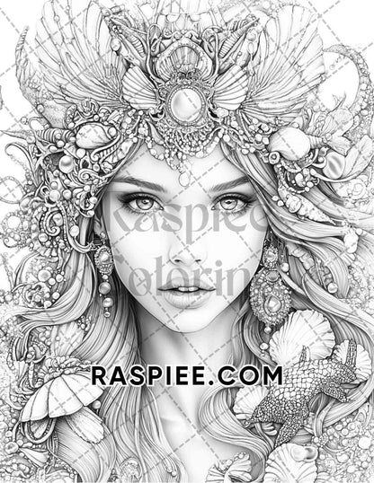 Enchanted Witches Adult Coloring Pages Printable PDF Instant Download