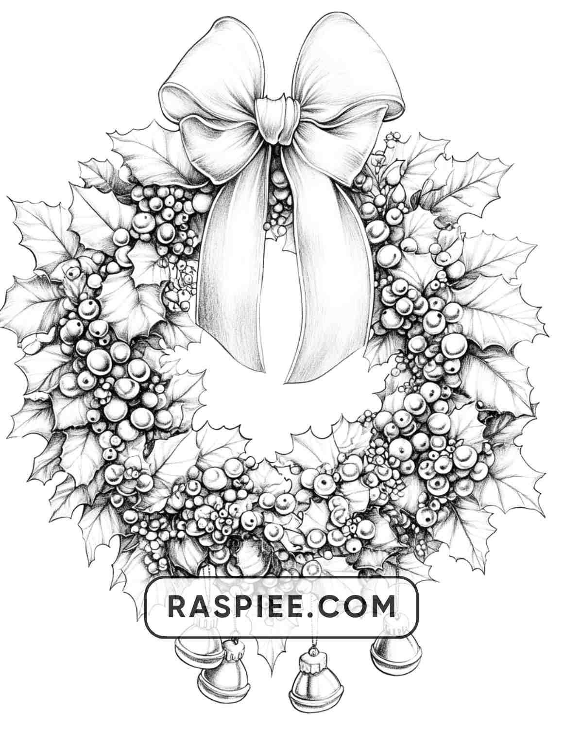 72 Christmas Wreaths Adult Coloring Pages