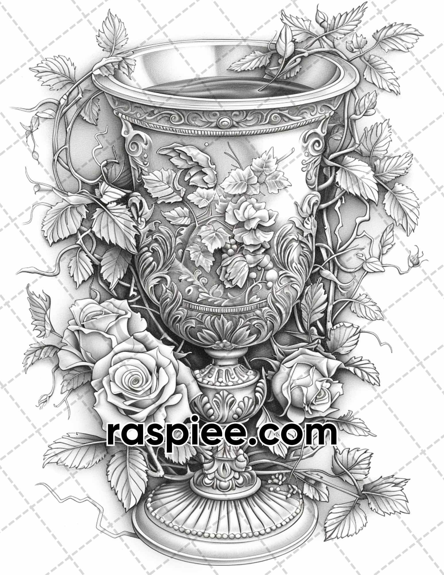 66 Intricate Gothic Tattoos Grayscale Adult Coloring Pages, Printable PDF Instant Download