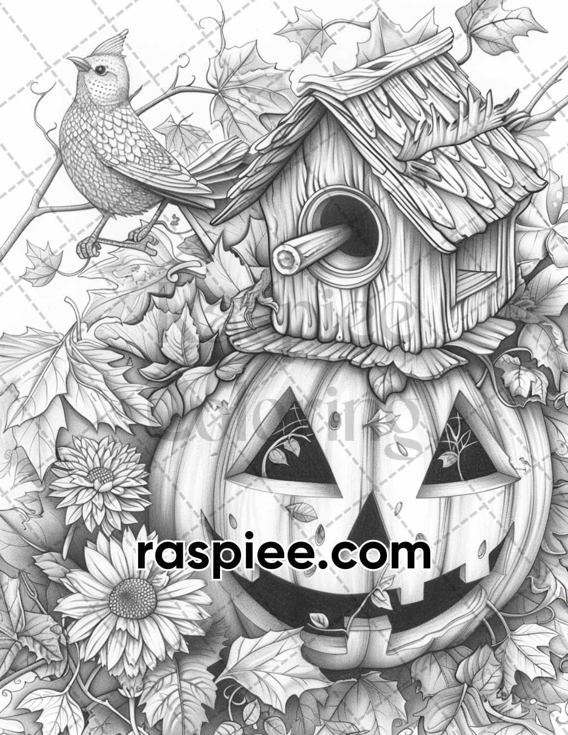 70 Enchanted Birdhouses Grayscale Adult Coloring Pages, Printable PDF Instant Download