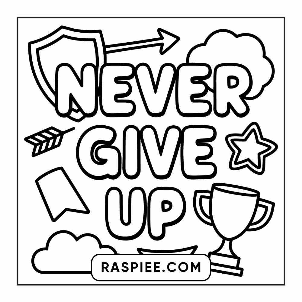 78 Bold and Easy Inspirational Words Coloring Pages Printable PDF Instant Download
