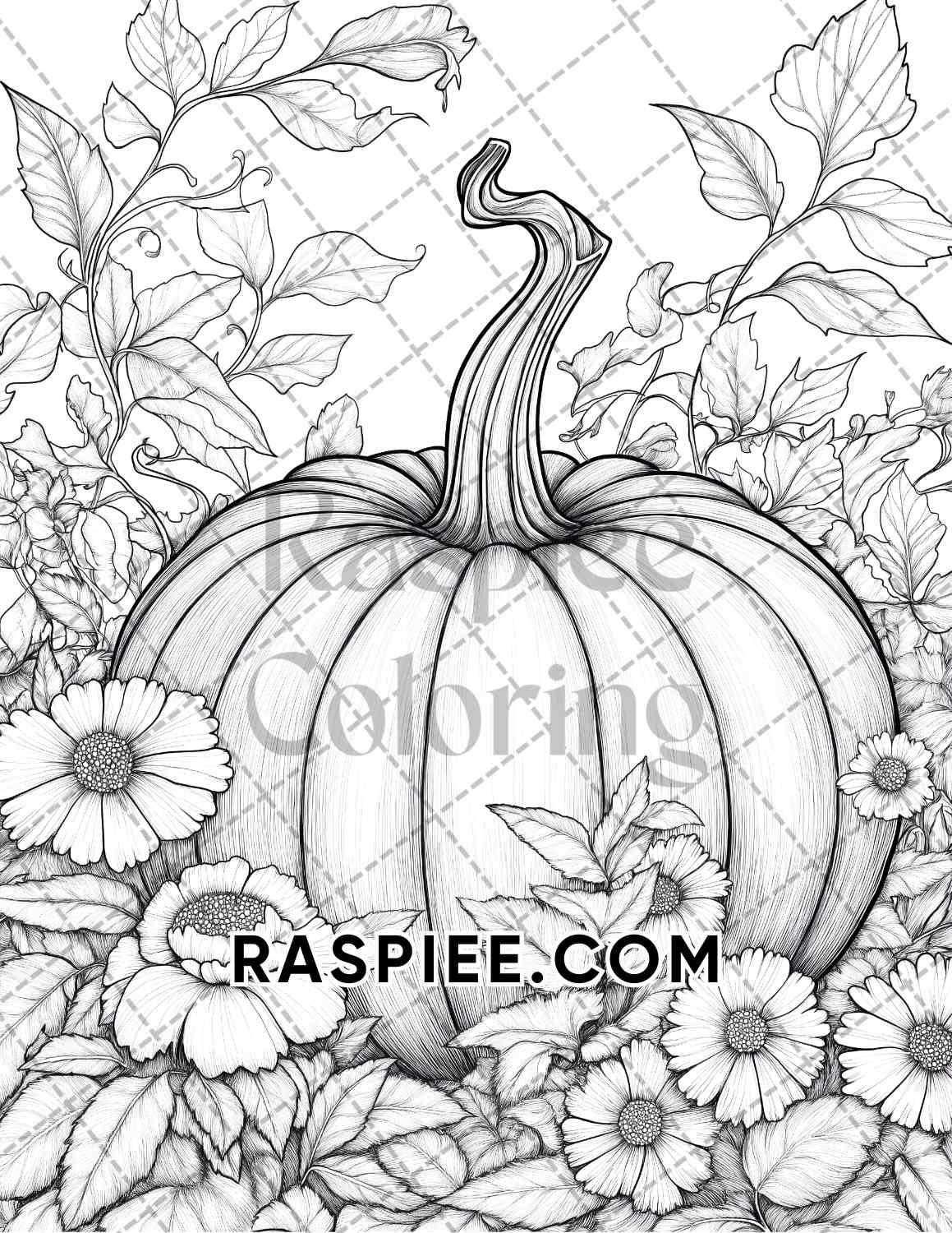 Fall Flowers Adult Coloring Pages Printable PDF Instant Download