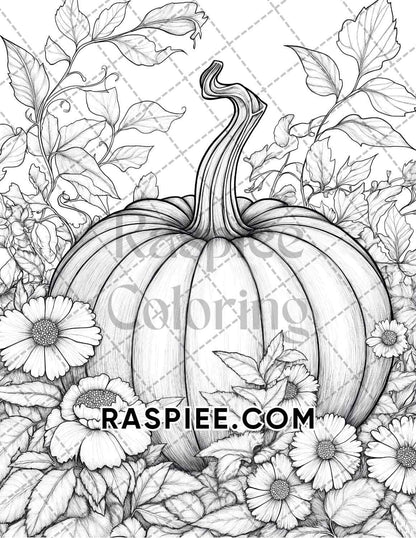 Fall Flowers Adult Coloring Pages Printable PDF Instant Download
