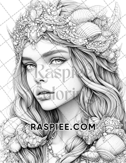 Enchanted Witches Adult Coloring Pages Printable PDF Instant Download