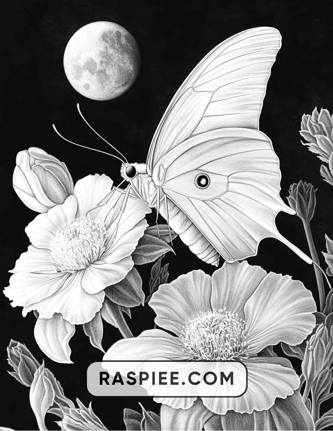 Insects and Flowers Adult Coloring Pages