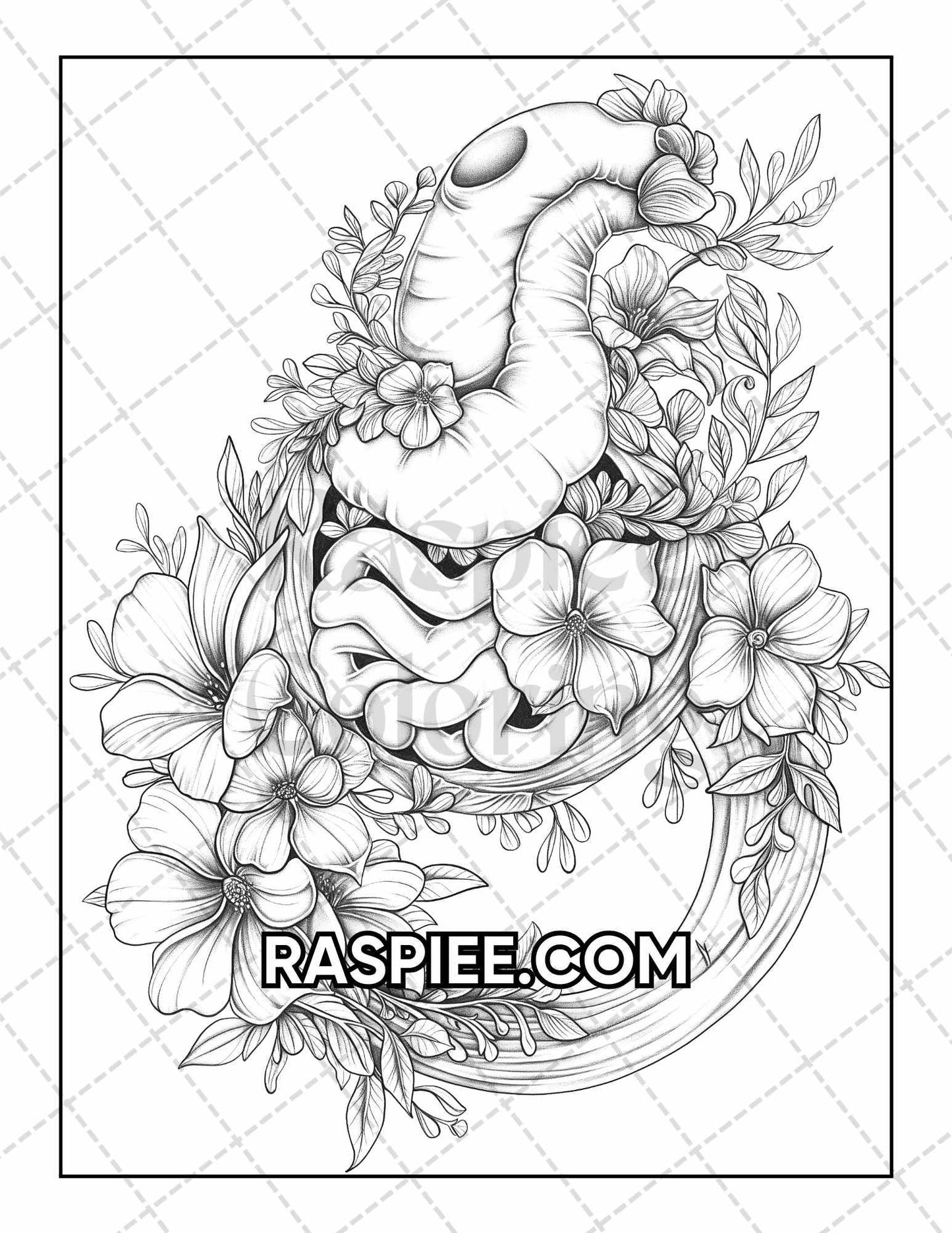 50 Botanical Anatomy Adult Coloring Pages Printable PDF Instant Download