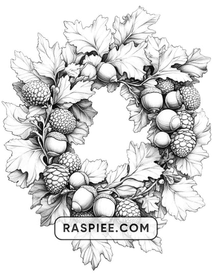 72 Christmas Wreaths Adult Coloring Pages