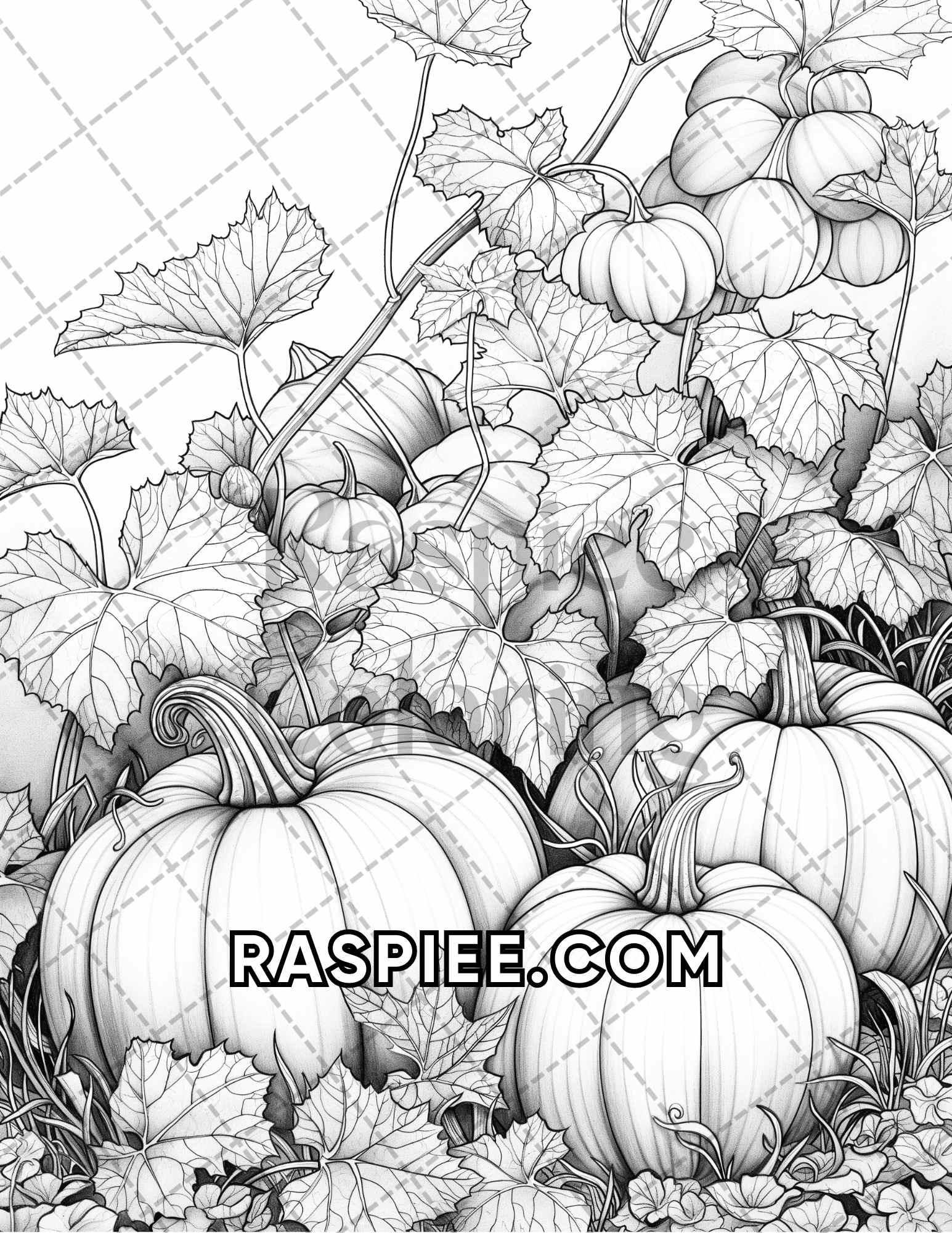 60 Relaxing Autumn Grayscale Adult Coloring Pages Printable PDF Instant Download