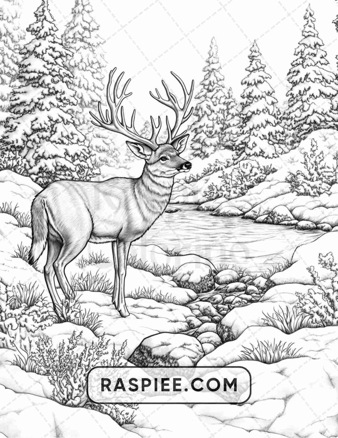 82 Winter Landscapes Adult Coloring Pages