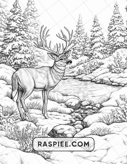 82 Winter Landscapes Adult Coloring Pages