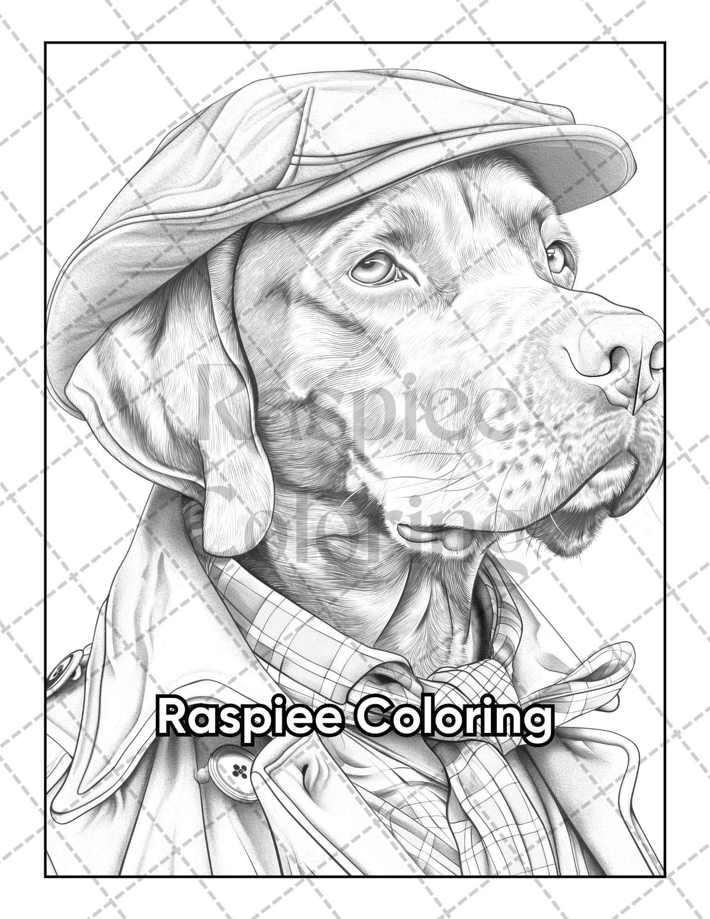 50 Dogs Dressed Up Adult Coloring Pages Printable PDF Instant Download