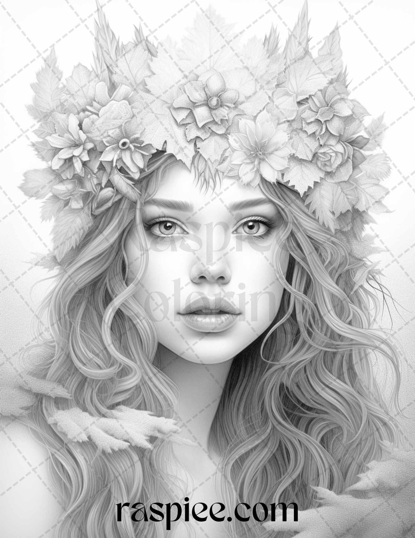 50 Winter Fairy Grayscale Coloring Pages Printable for Adults, PDF File Instant Download