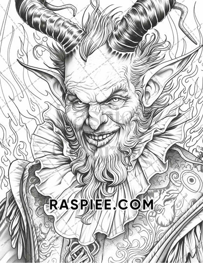 Freak Of Horror Halloween Adult Coloring Pages Printable PDF Instant Download