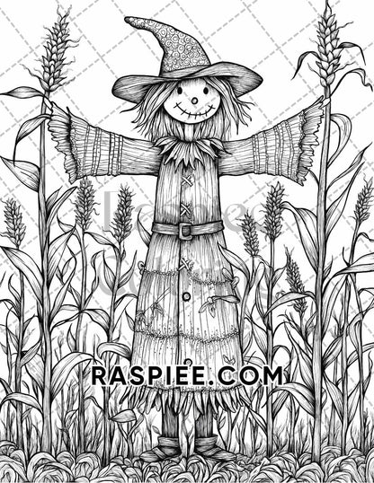 Autumn Charm Adult Coloring Pages Printable PDF Instant Download